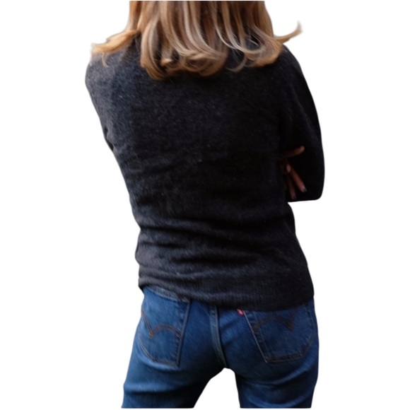 UNIQLO Charcoal Grey Long Sleeve V Neck Button Up Knit Cardigan Sweater - Small - Picture 12 of 16